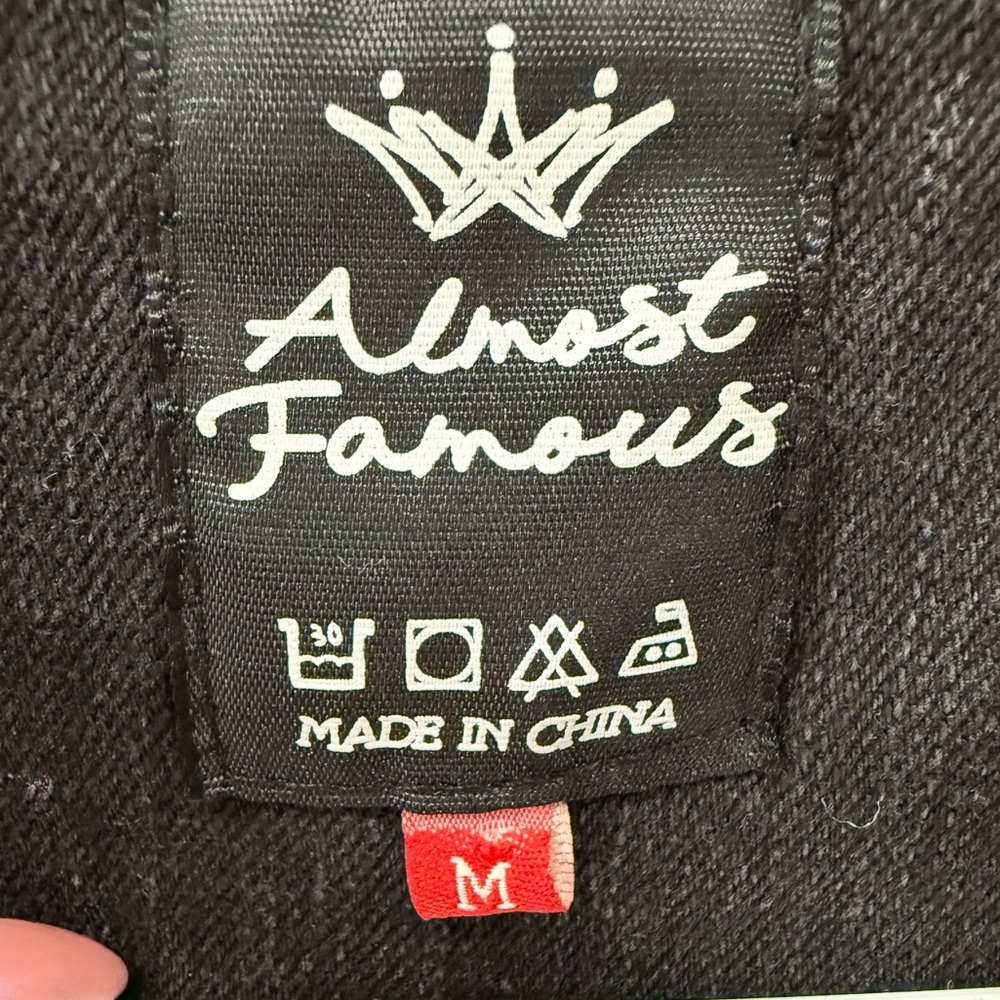 Almost Famous Black Studded Jean Jacket — Size M — NWT - Picture 4 of 13